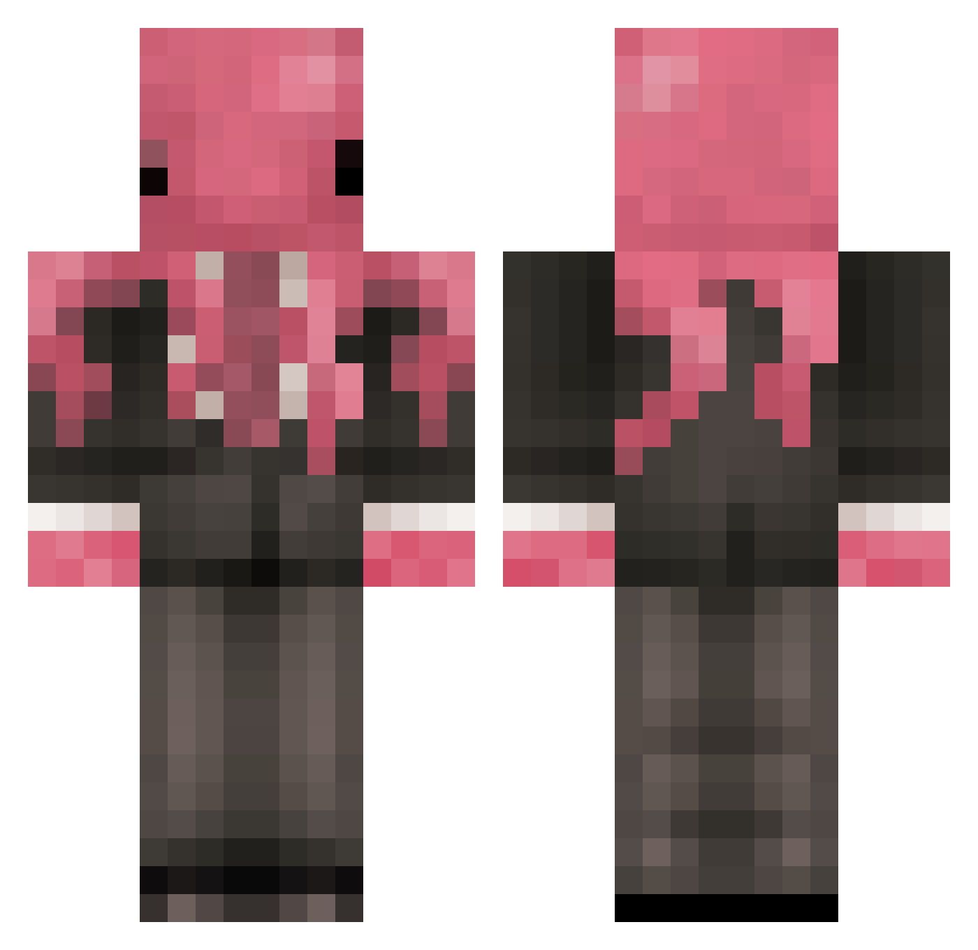 Octobot Minecraft skin, front and back view