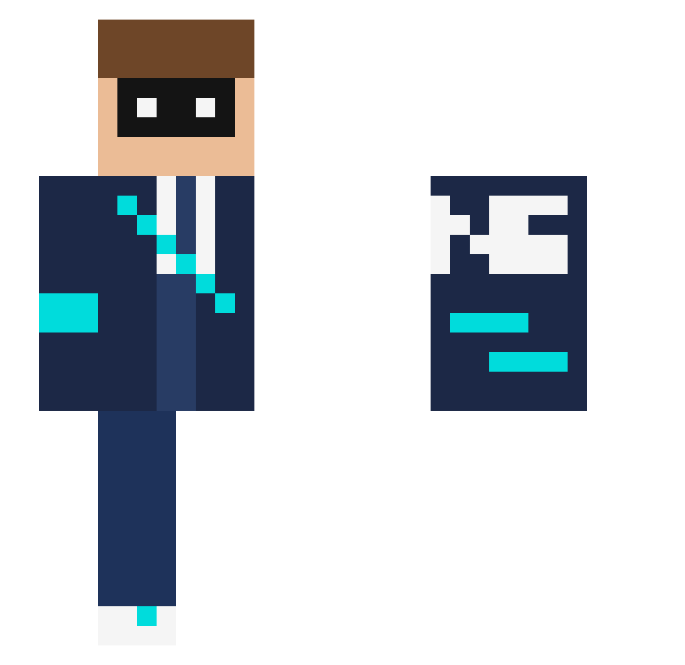 AtensionSicker Minecraft skin, front and back view