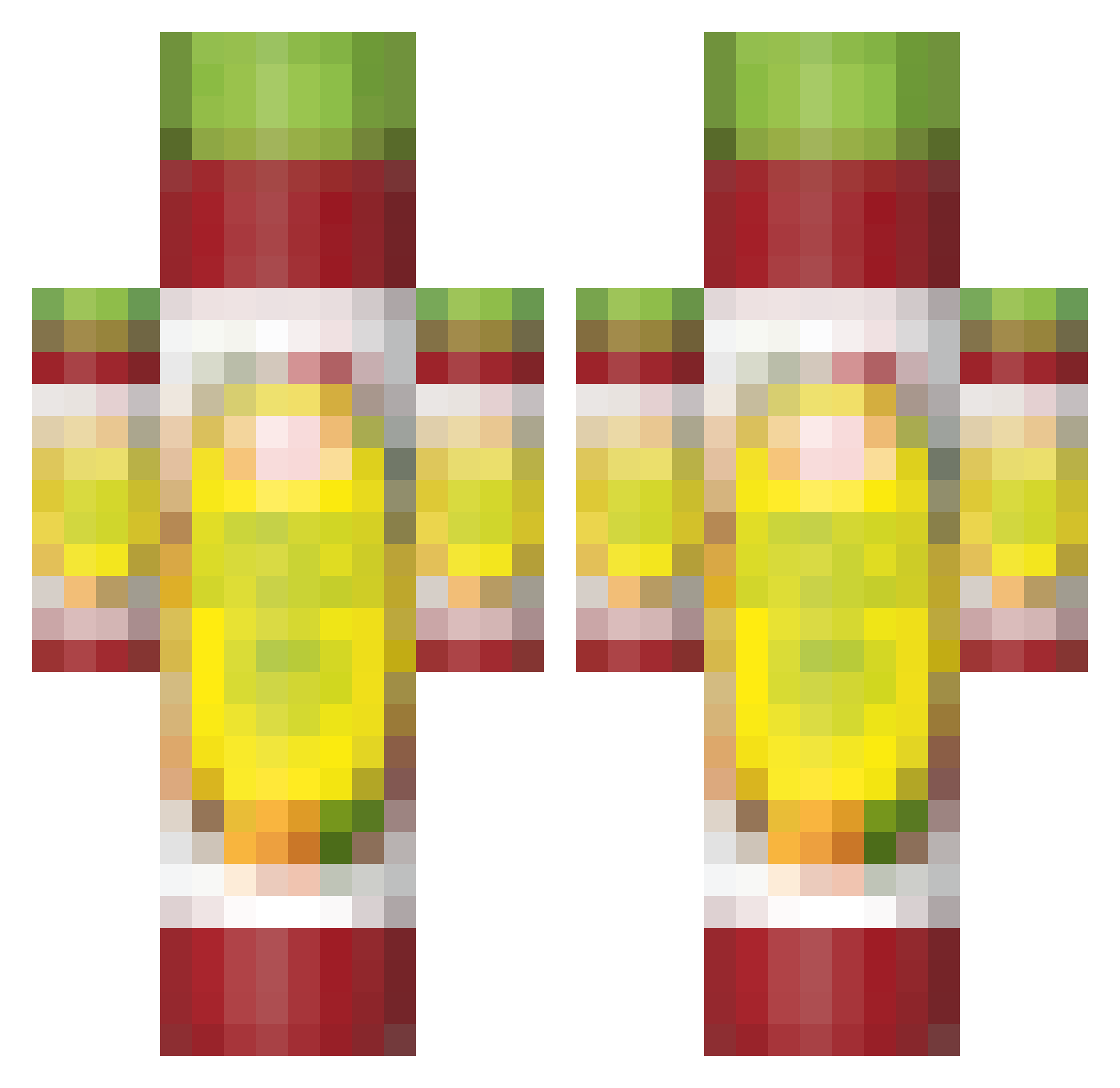 MRTN93 Minecraft skin, front and back view