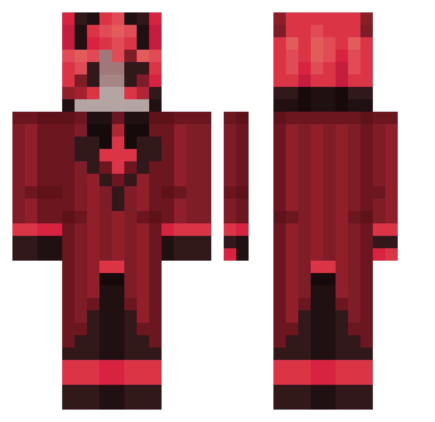 _Sevvii_ Minecraft skin, front and back view
