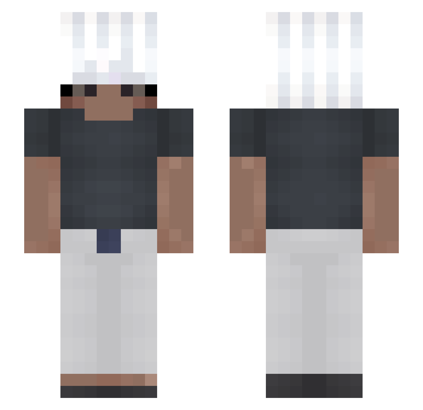 DullChild Minecraft skin, front and back view