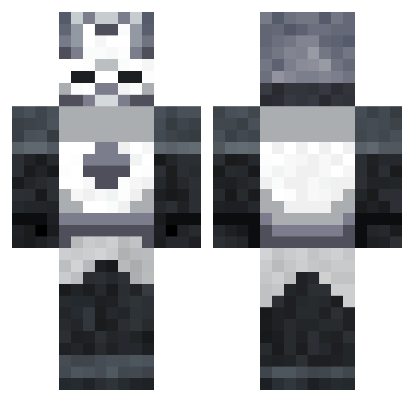 Internet_Bozo Minecraft skin, front and back view