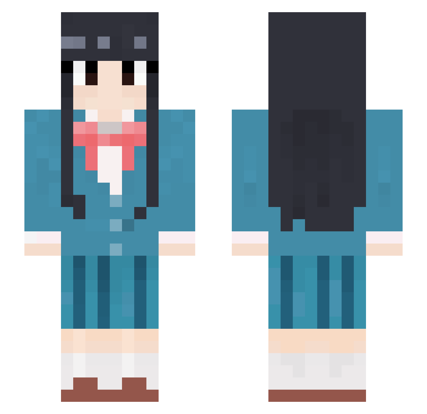 Jamalotus Minecraft skin, front and back view
