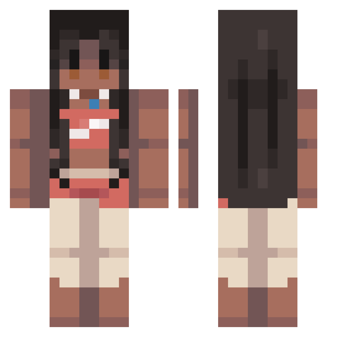 itsmemori Minecraft skin, front and back view