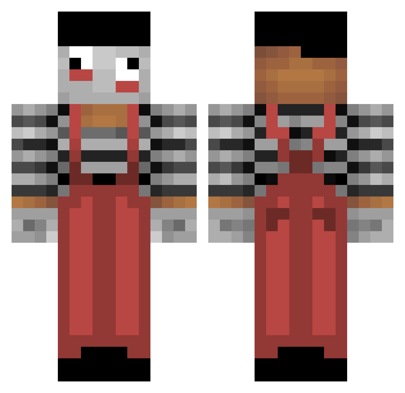 Waronle Minecraft skin, front and back view