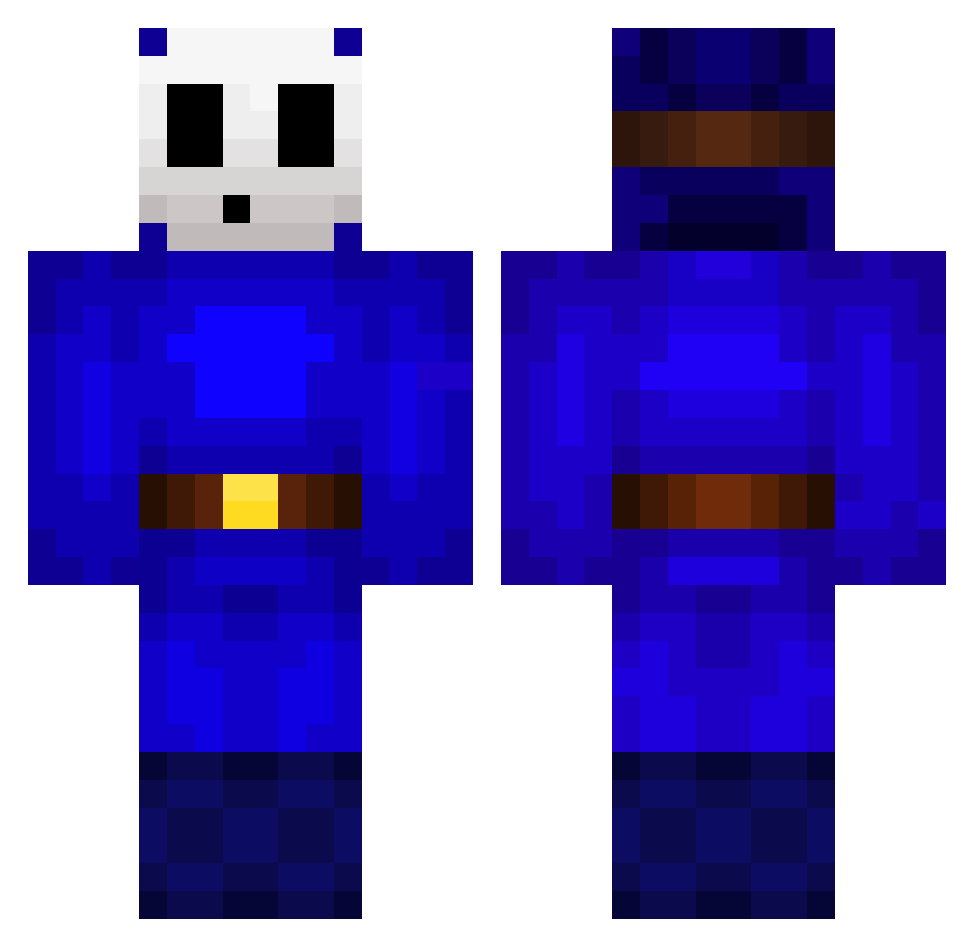 Shyblade Minecraft skin, front and back view