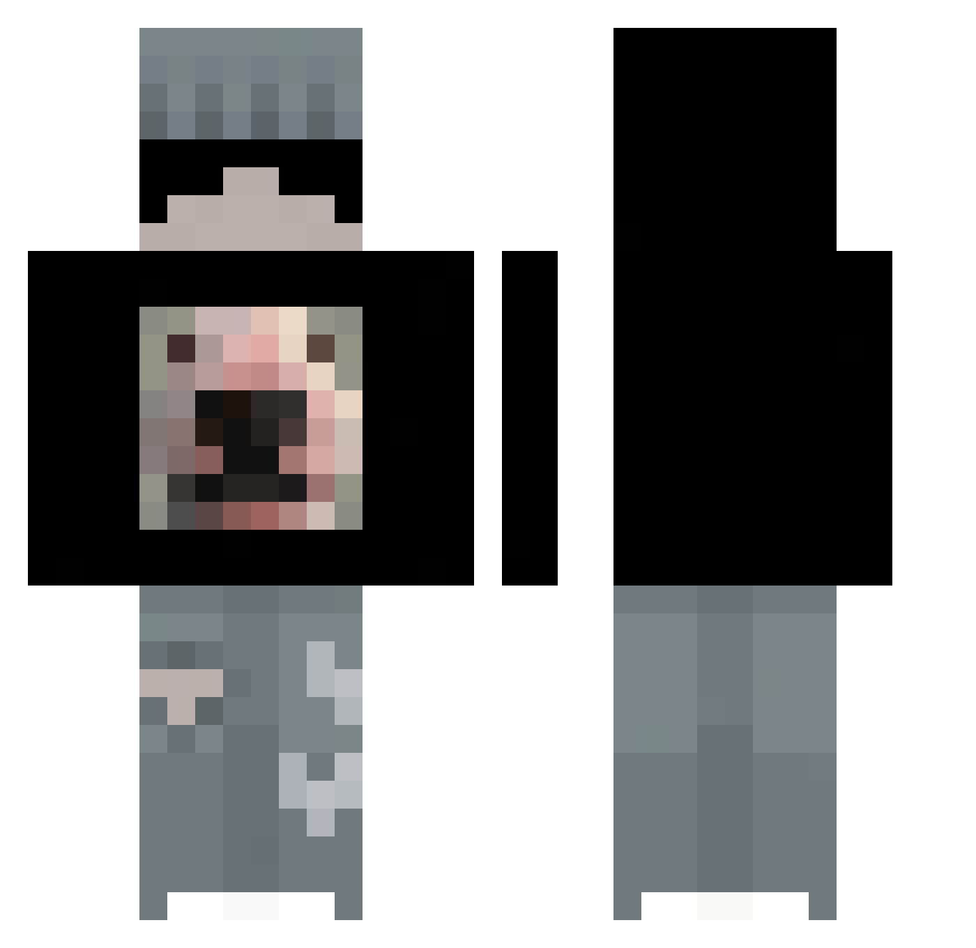 Scoorty Minecraft skin, front and back view