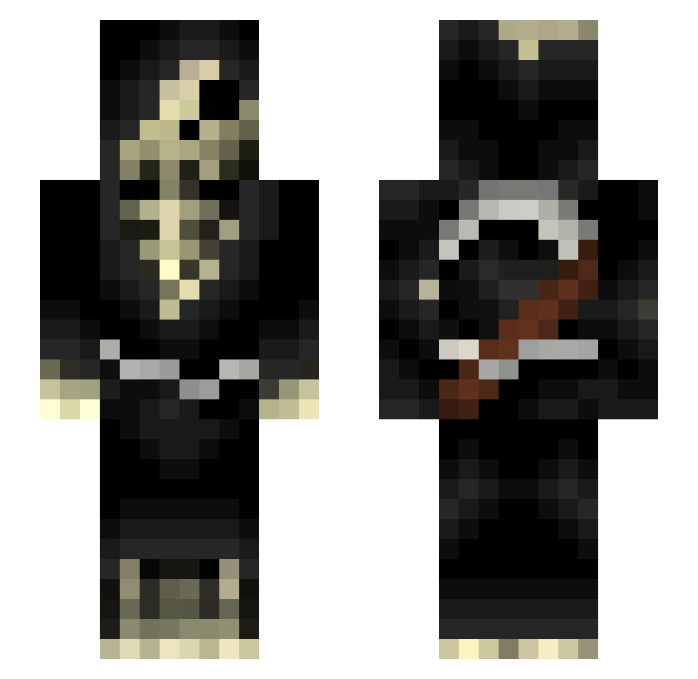 Keysto Minecraft skin, front and back view
