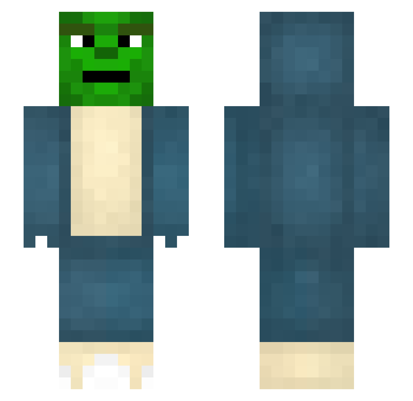 576t Minecraft skin, front and back view