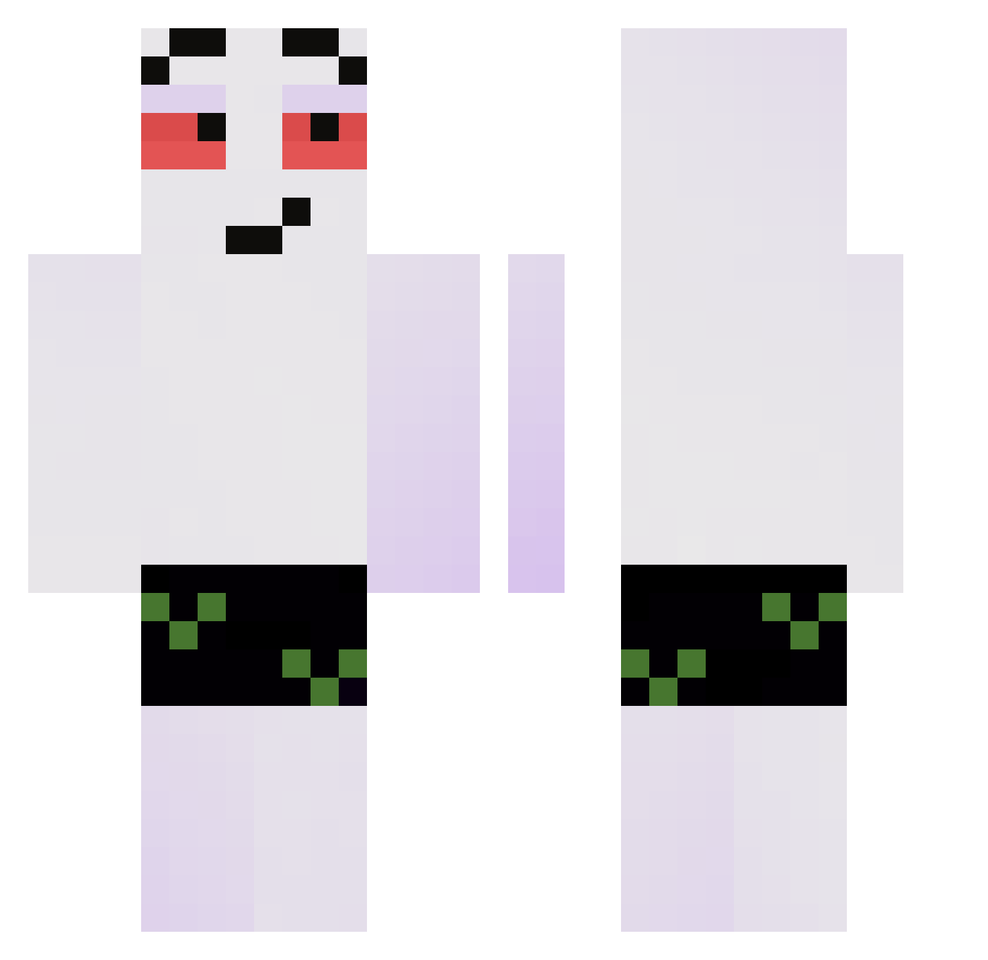 Jacobikw Minecraft skin, front and back view