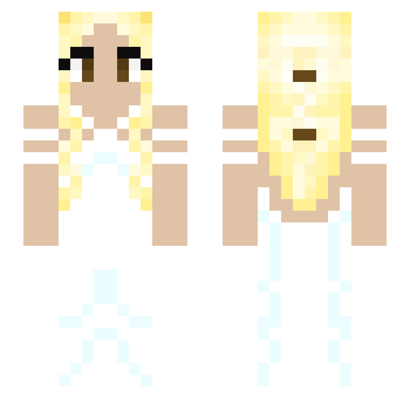 Siobhan Minecraft skin, front and back view