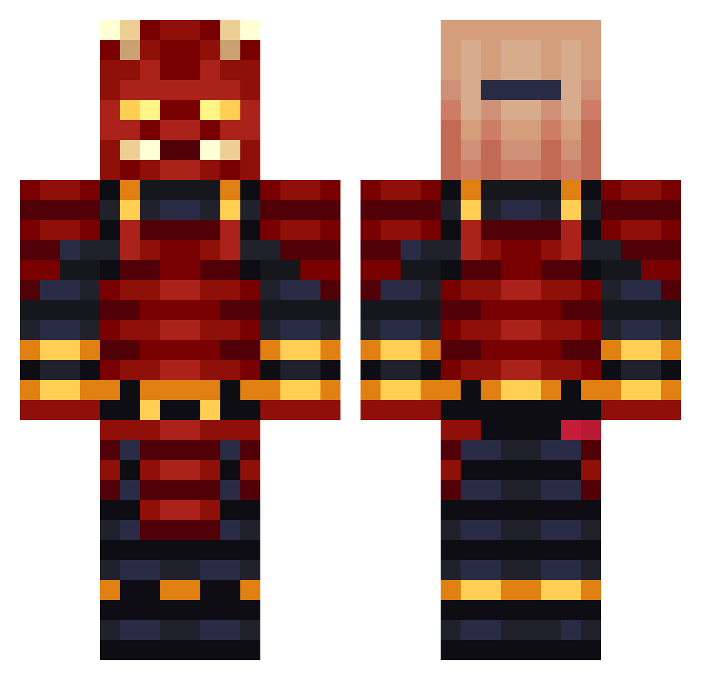 Corrige Minecraft skin, front and back view