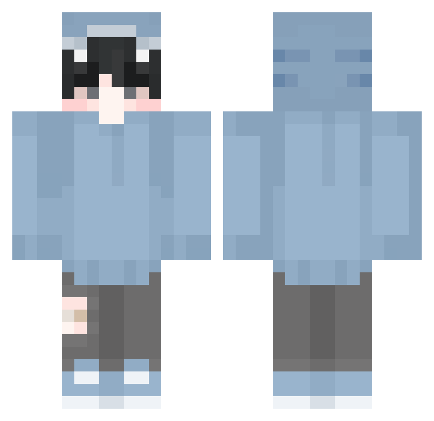 WinJo Minecraft skin, front and back view