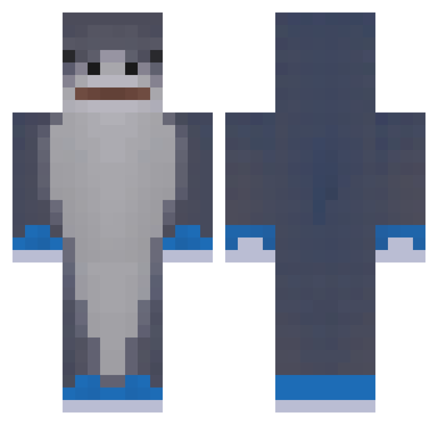 DrTralale Minecraft skin, front and back view