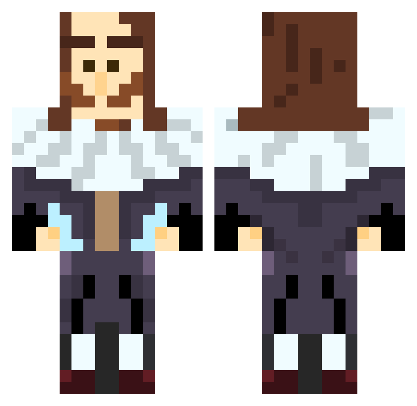 erinlovesaliche Minecraft skin, front and back view