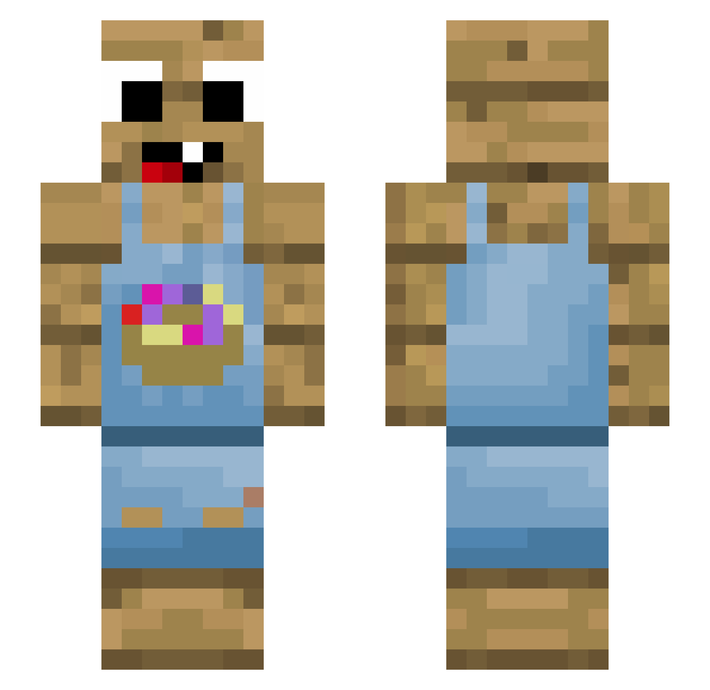 __Clown Minecraft skin, front and back view