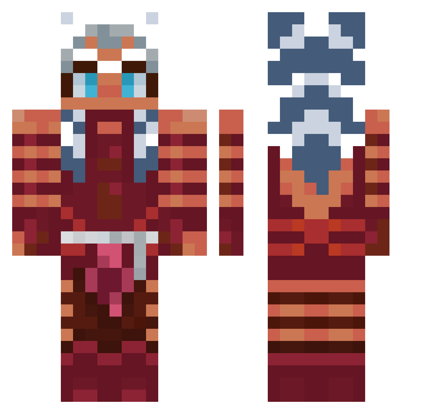 Bishsoap Minecraft skin, front and back view