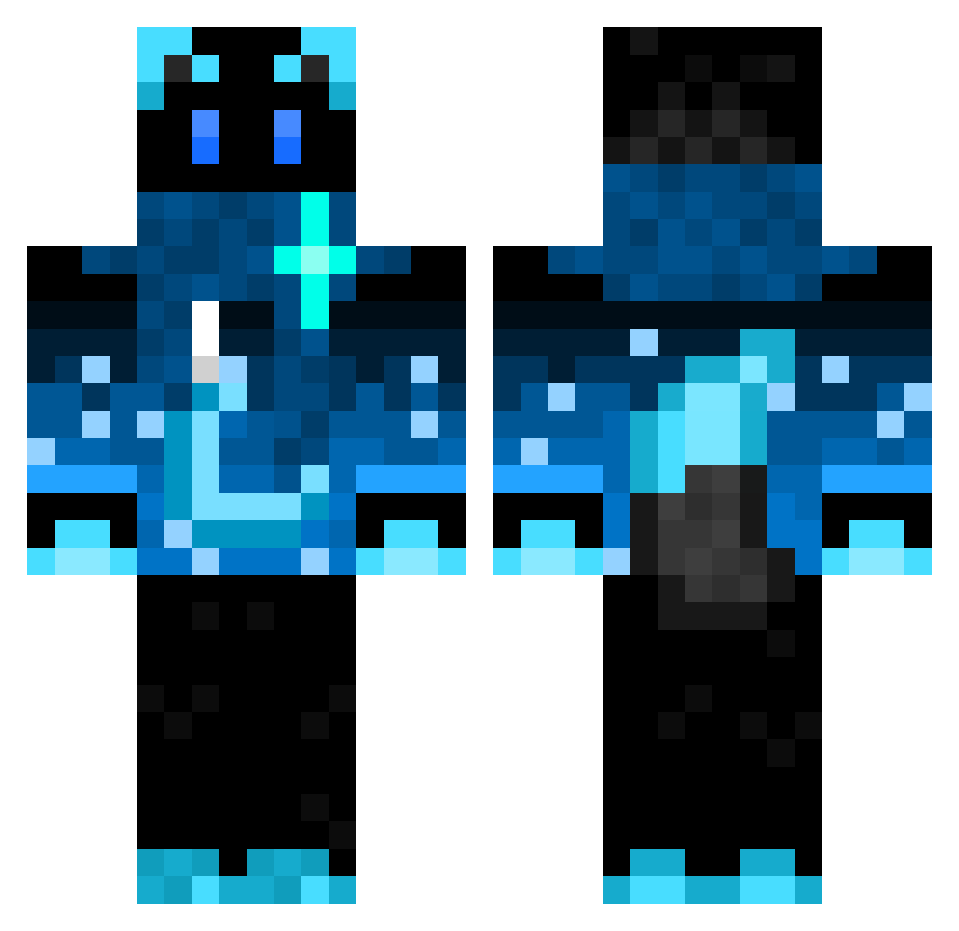 mexxelot2009 Minecraft skin, front and back view