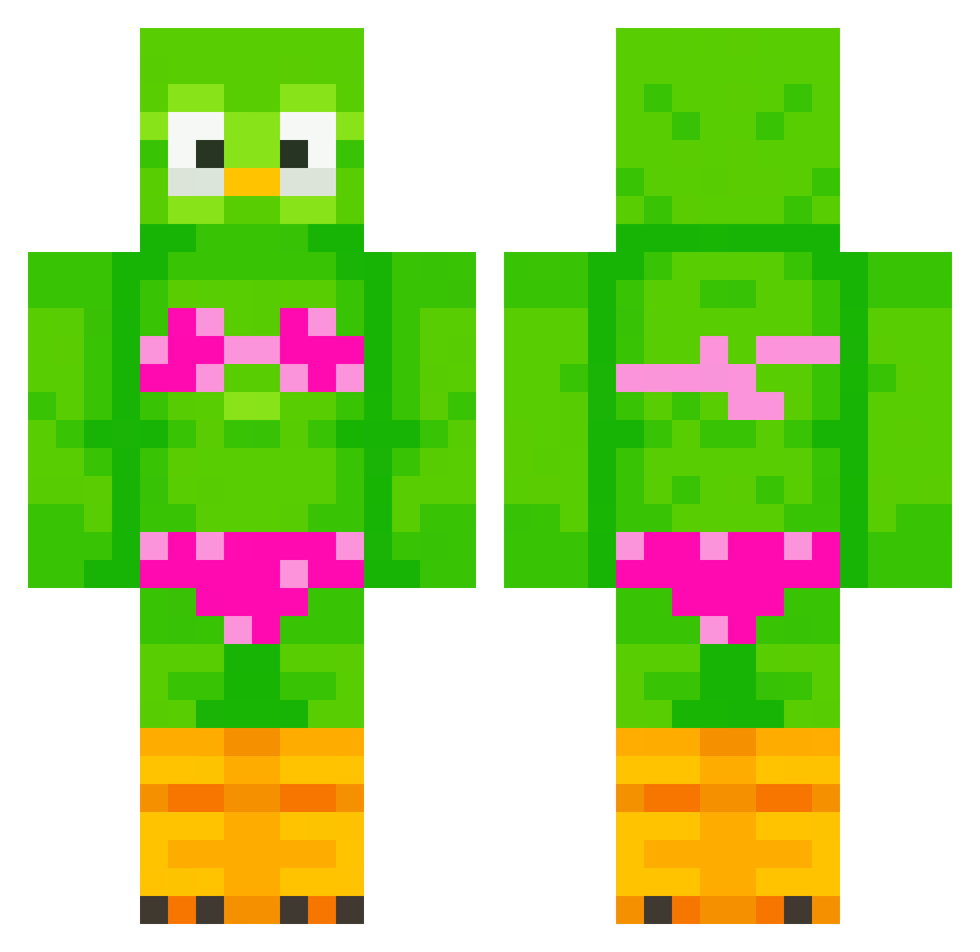 PixelForge_11 Minecraft skin, front and back view