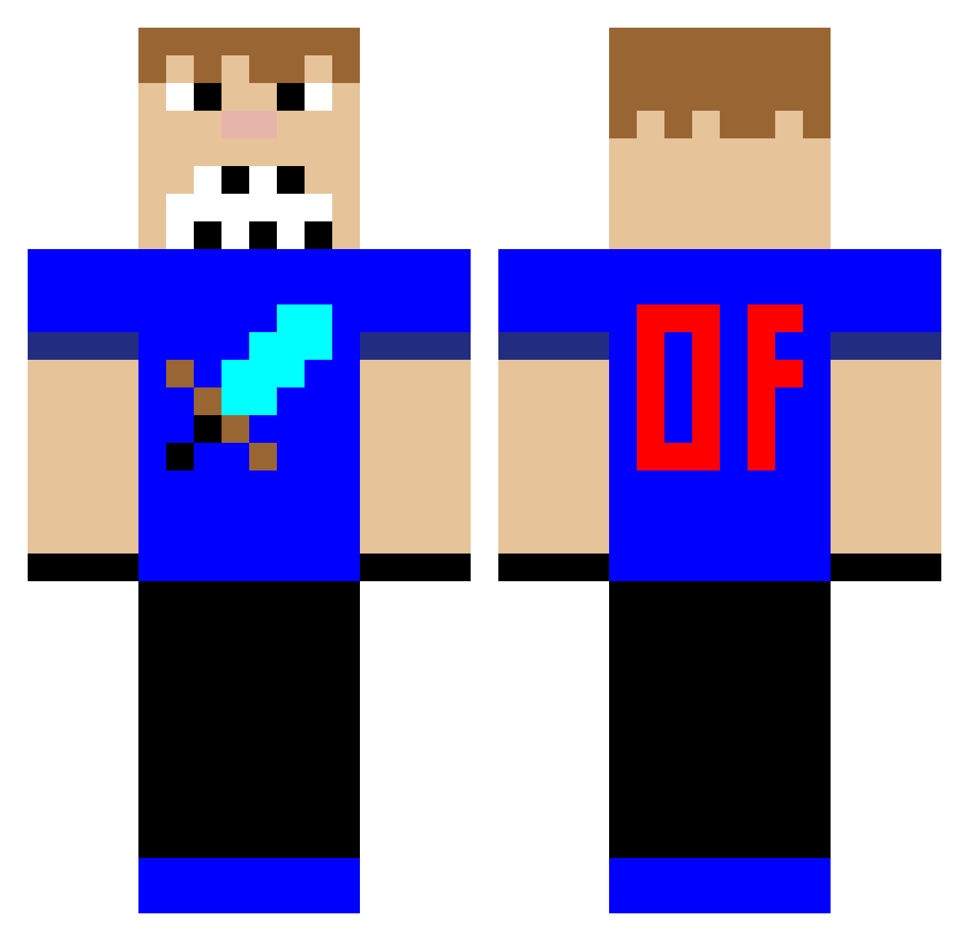 Stand Minecraft skin, front and back view