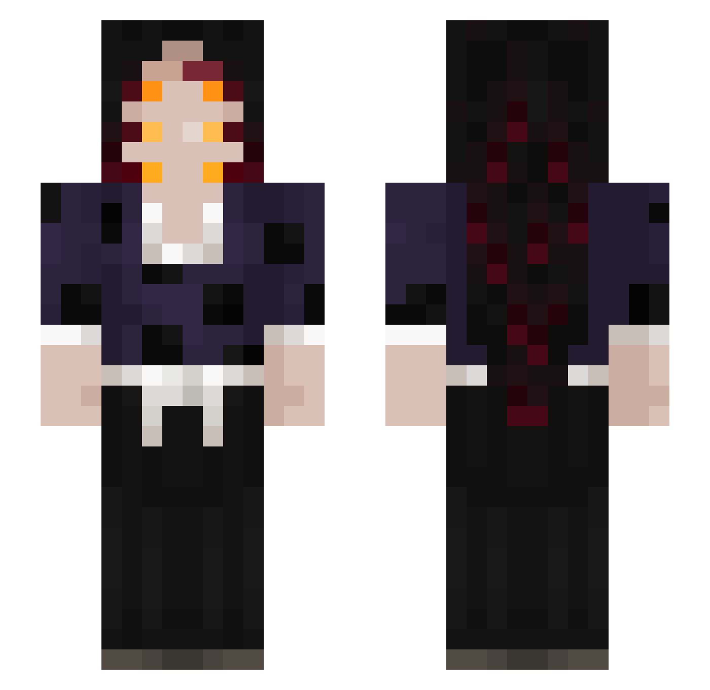 LordDarkness66 Minecraft skin, front and back view