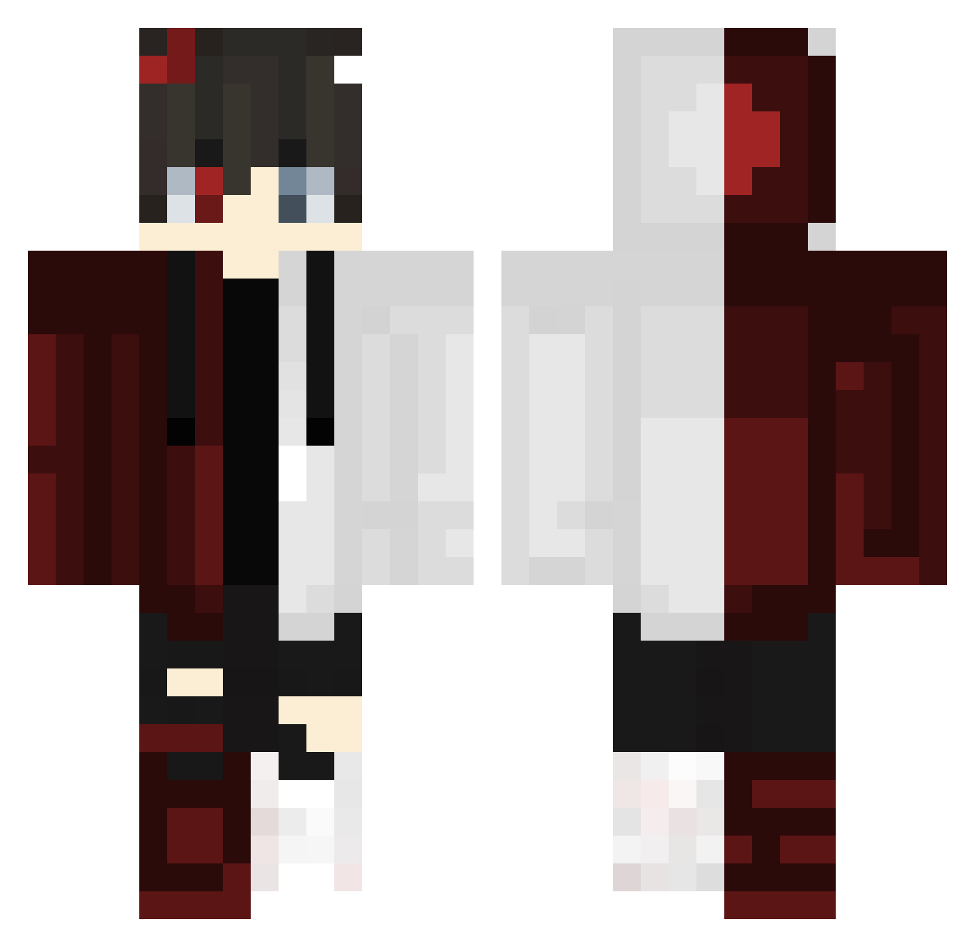 TechnoDoDies Minecraft skin, front and back view