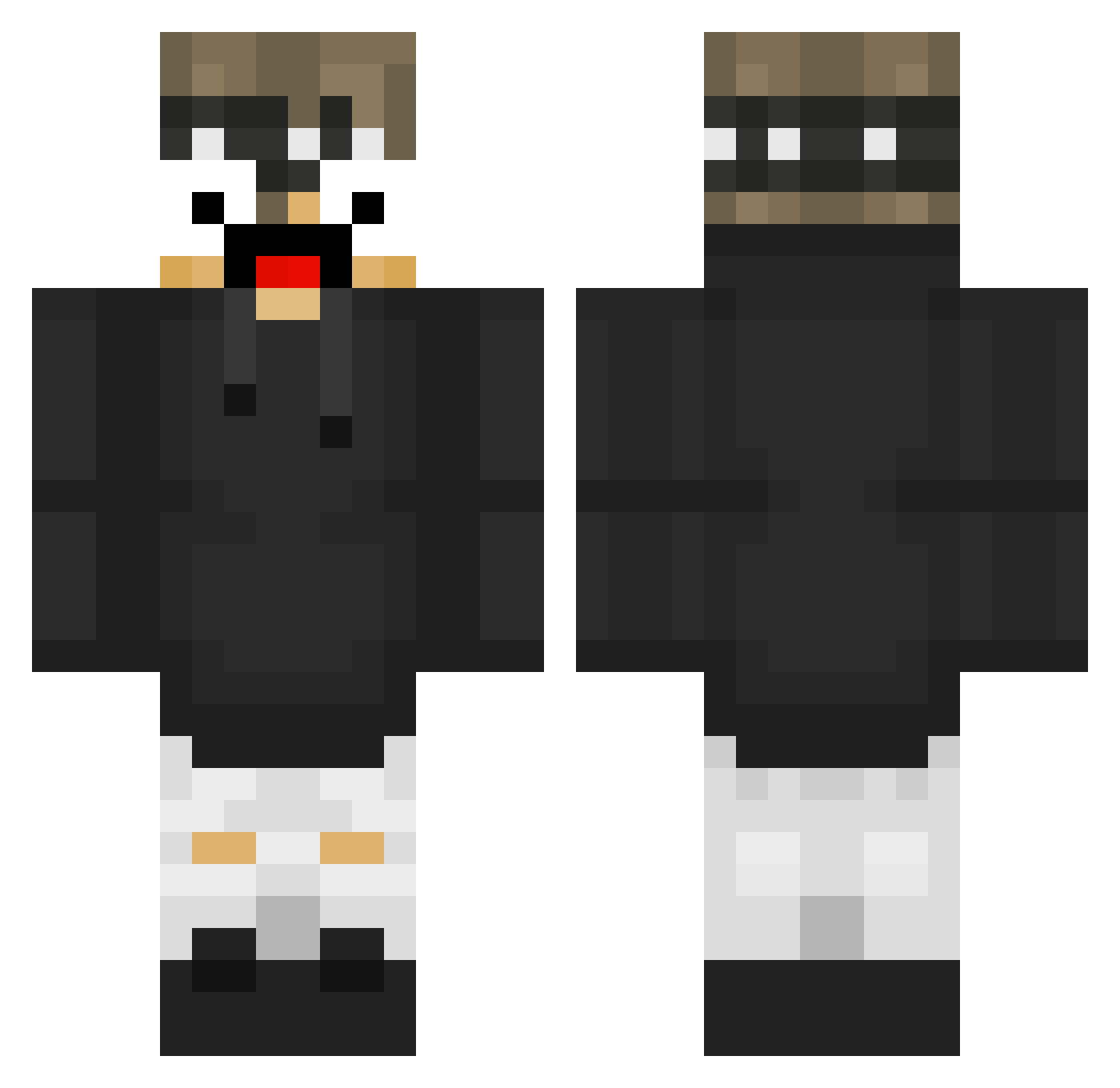 B4ul Minecraft skin, front and back view