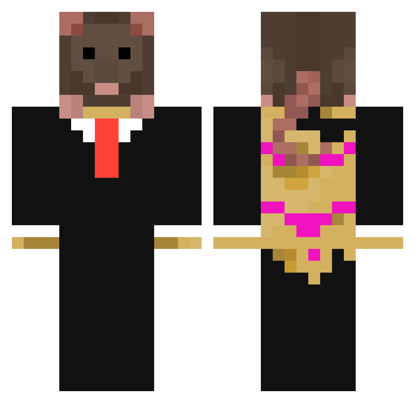Babcia_Pajonk Minecraft skin, front and back view
