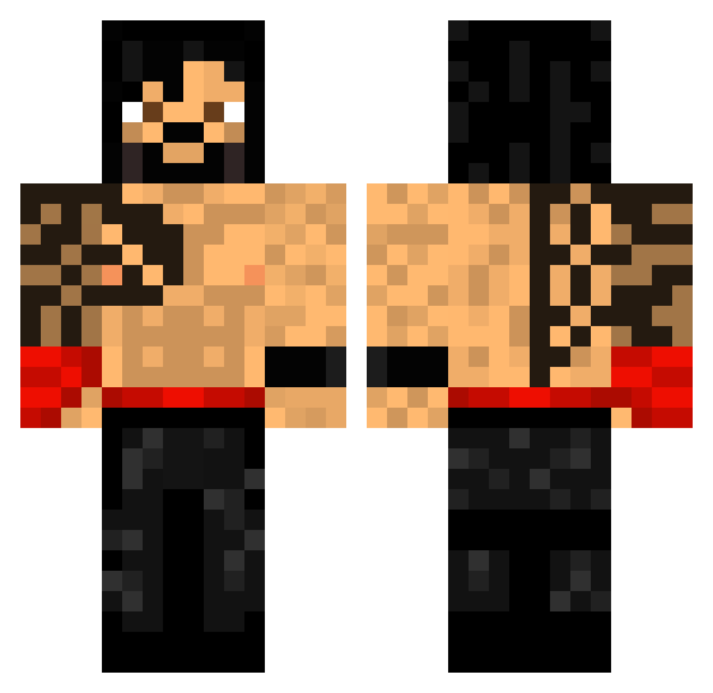 YayoDaPlug Minecraft skin, front and back view