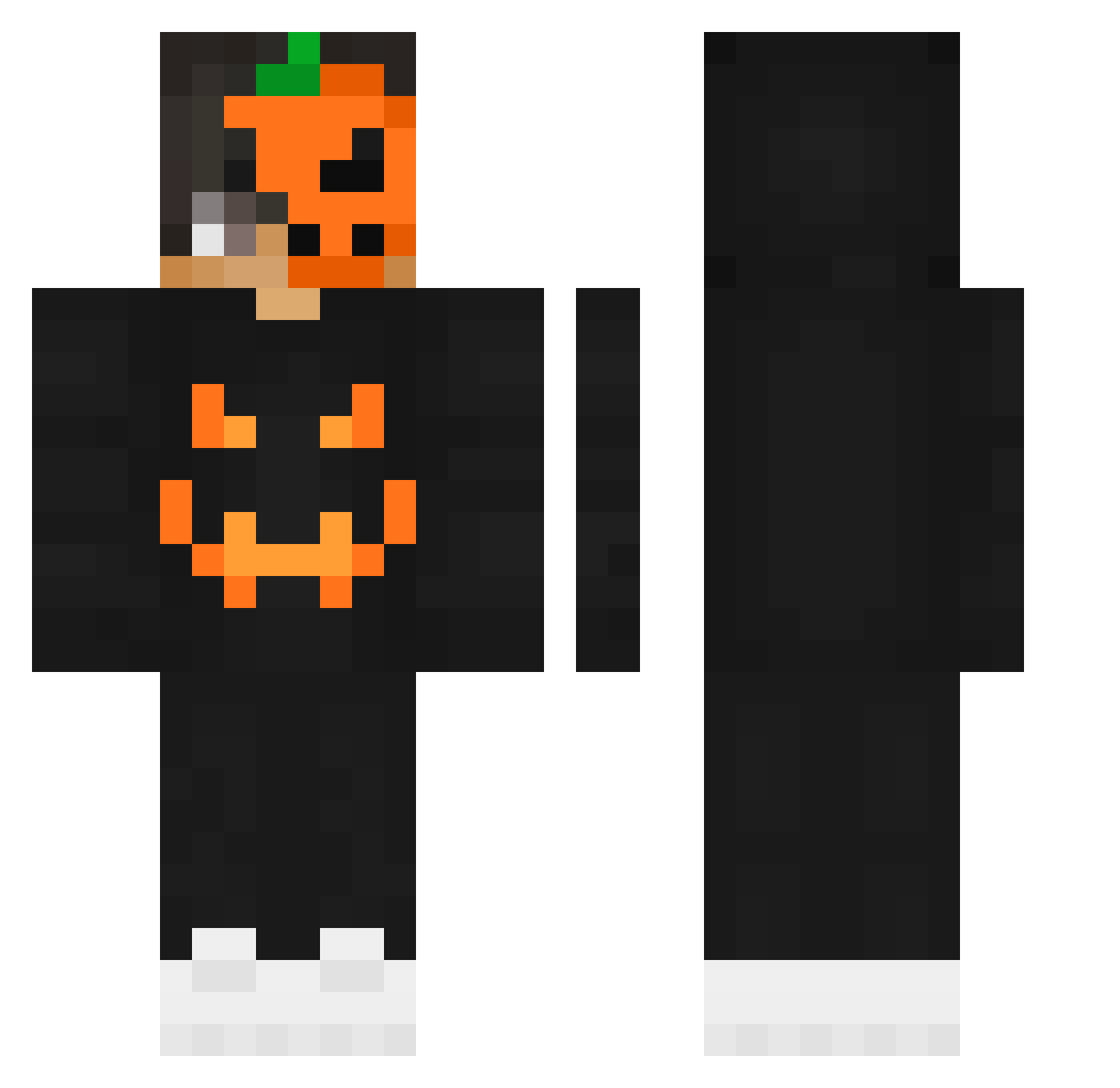 PhetAps Minecraft skin, front and back view