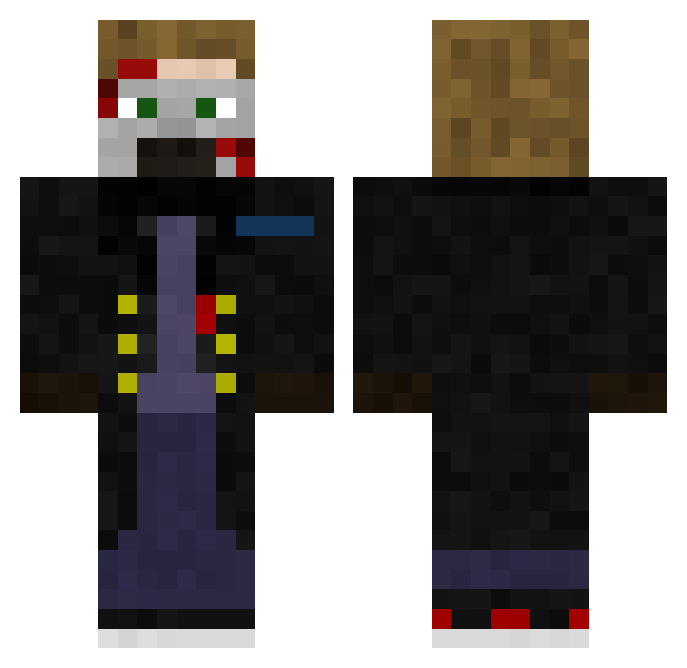 MadAMV Minecraft skin, front and back view