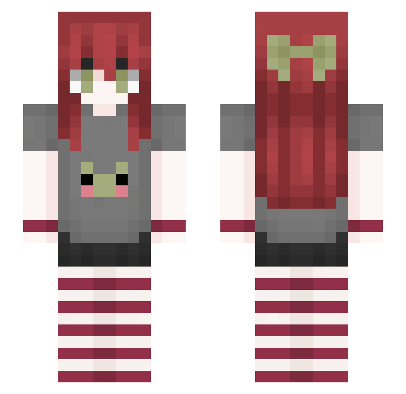 revisualization Minecraft skin, front and back view