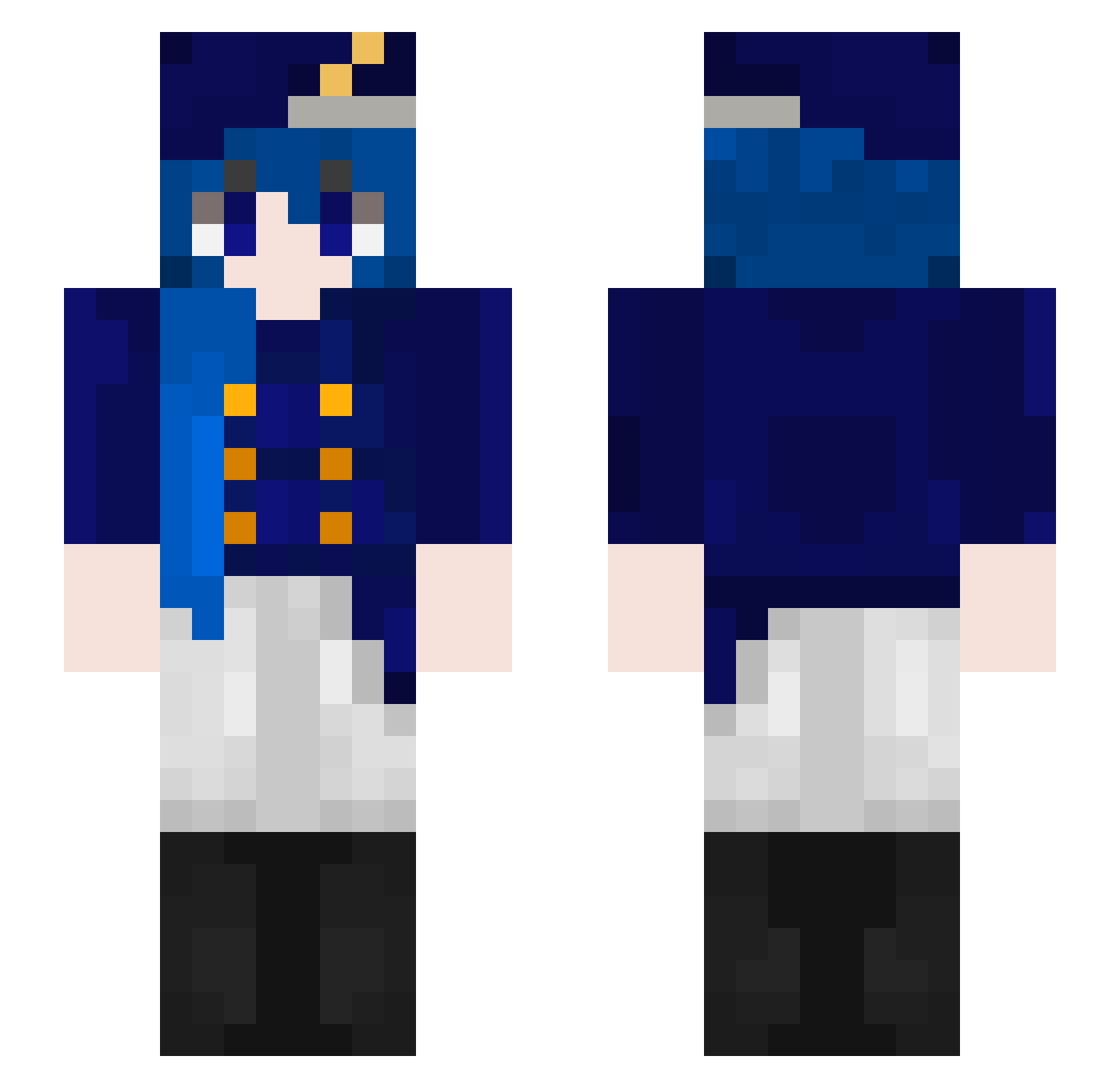 chri5 Minecraft skin, front and back view