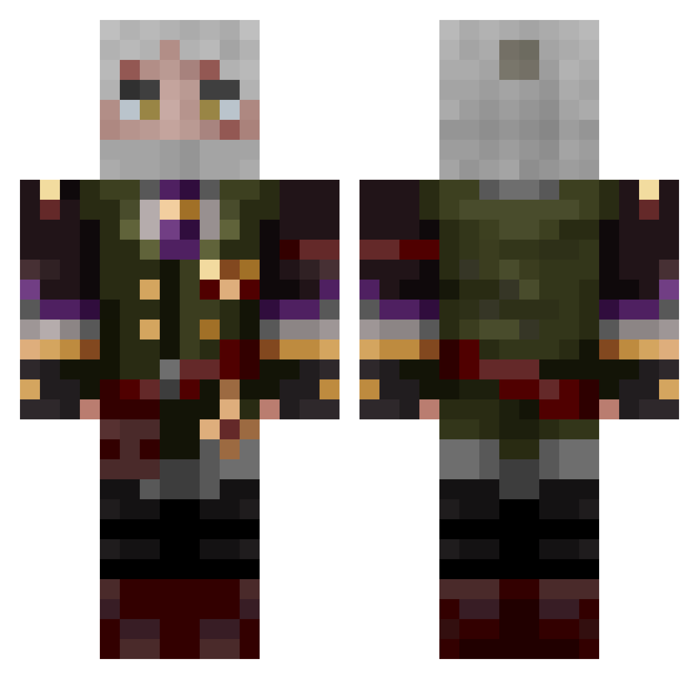 ziomal100s Minecraft skin, front and back view