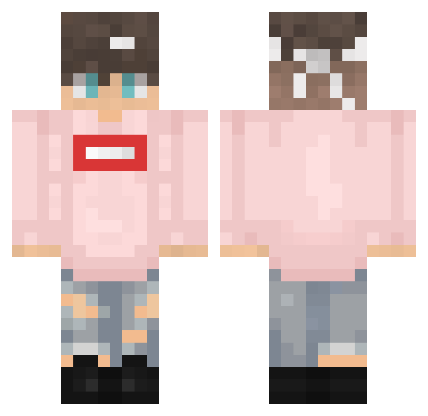 FerGC Minecraft skin, front and back view