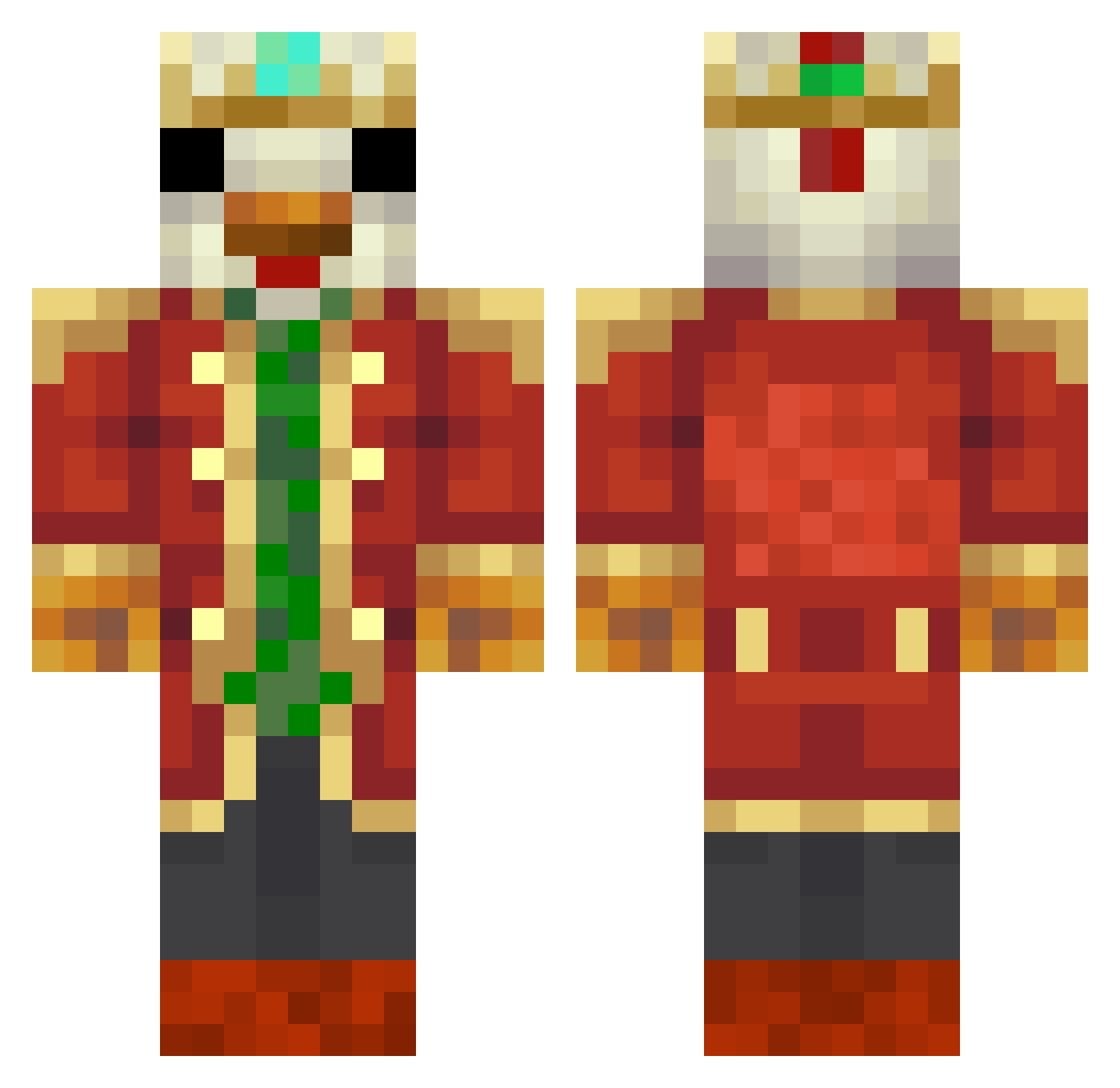 itabus Minecraft skin, front and back view