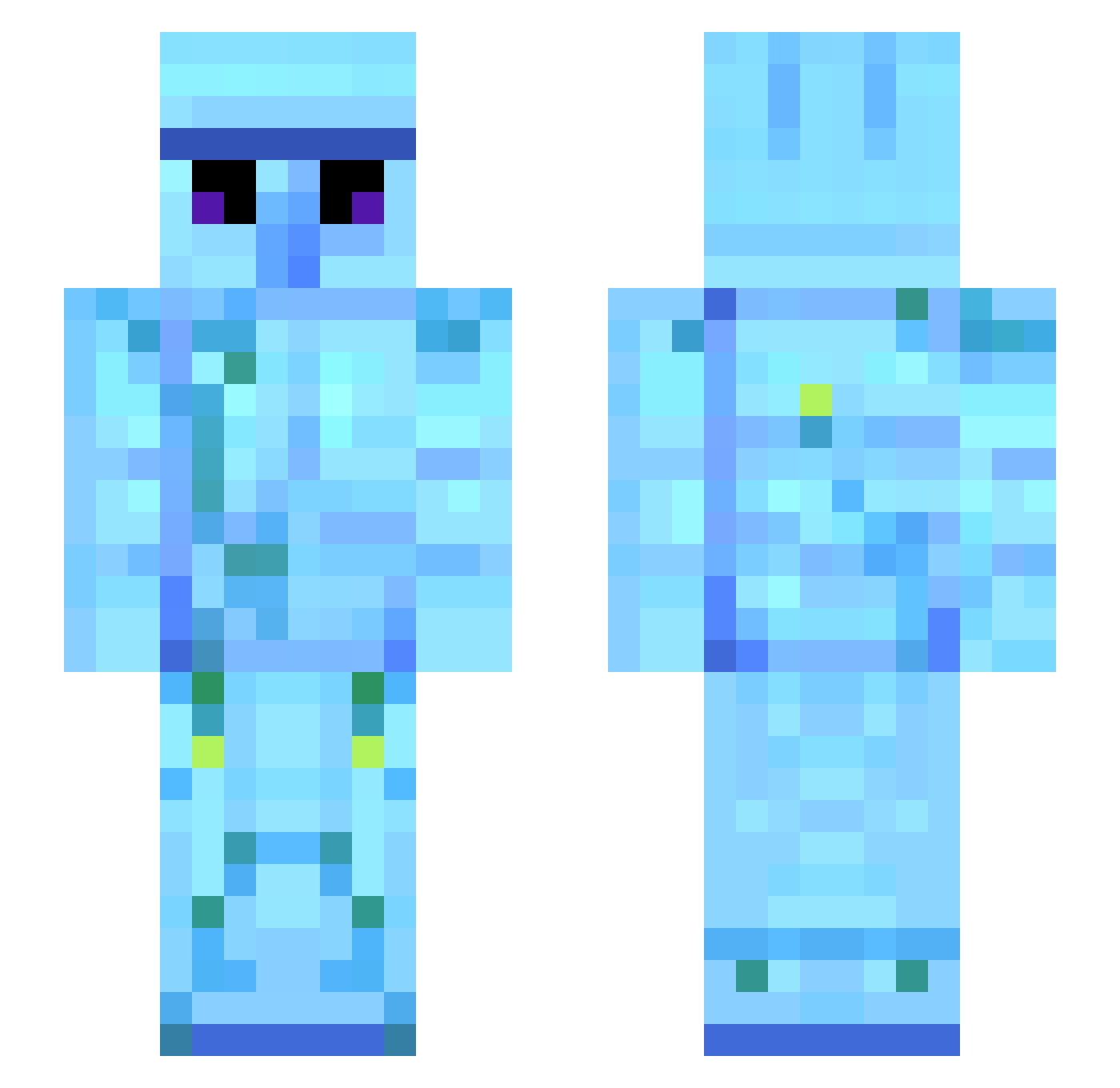 fortnite_arbuz Minecraft skin, front and back view