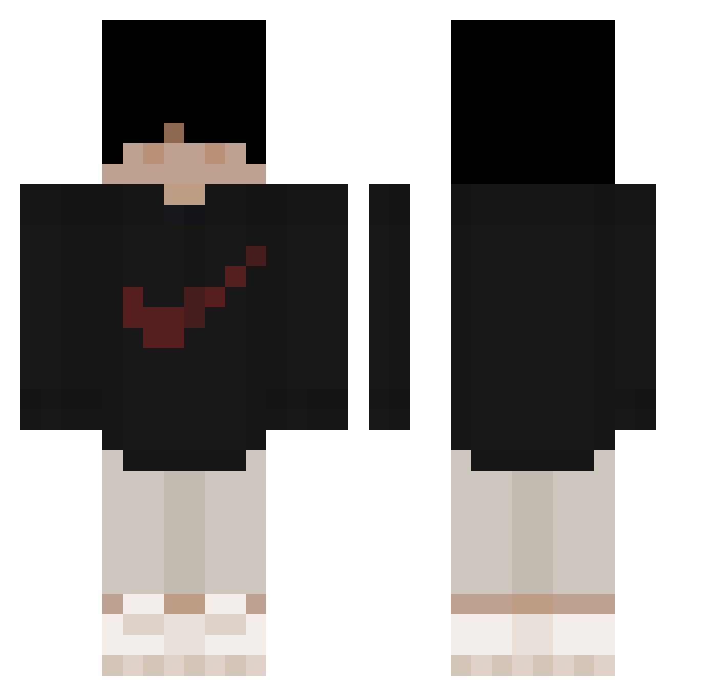 DomokGamin Minecraft skin, front and back view