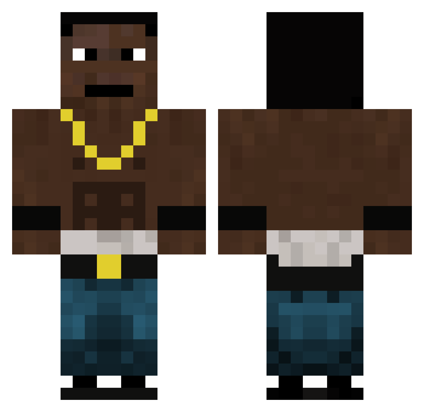 Tags Minecraft skin, front and back view