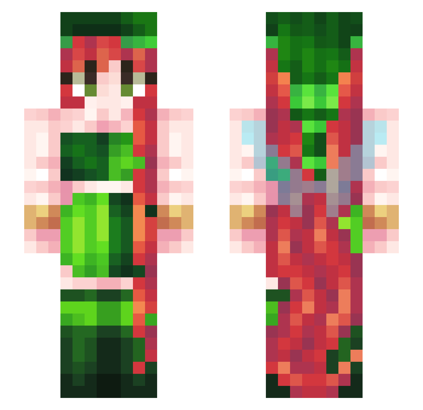 Jovials Minecraft skin, front and back view