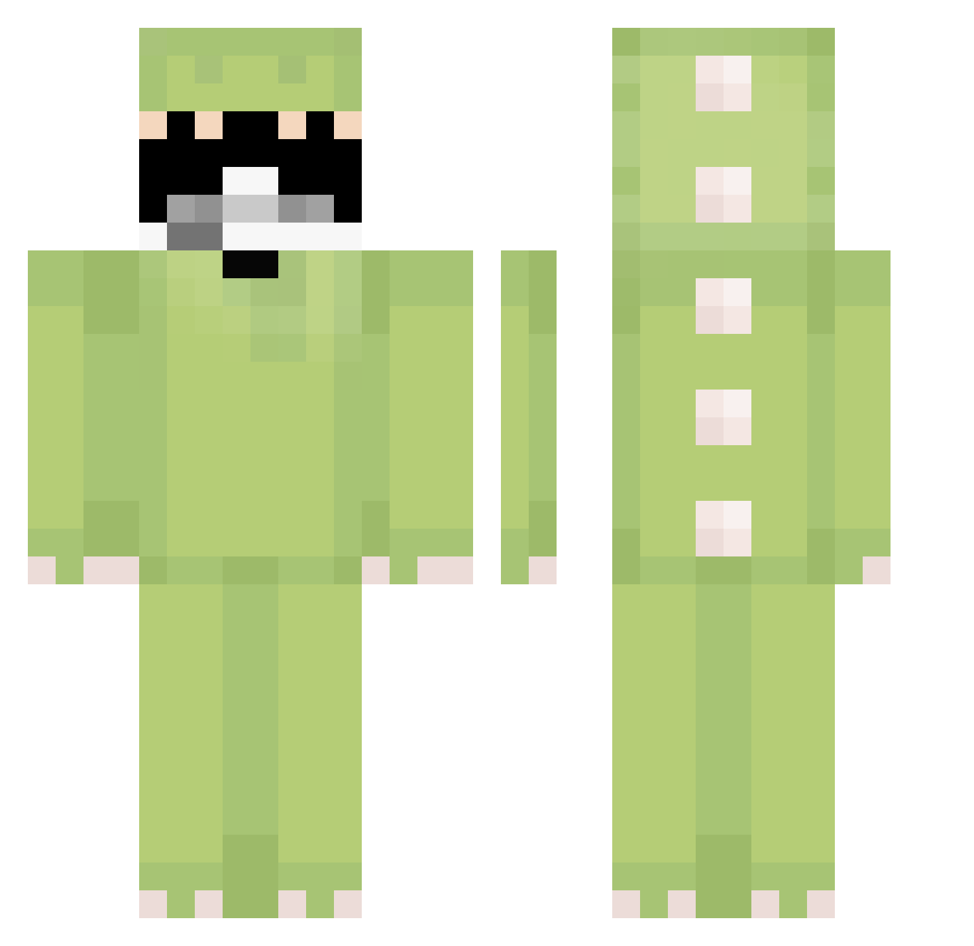 burning_K Minecraft skin, front and back view