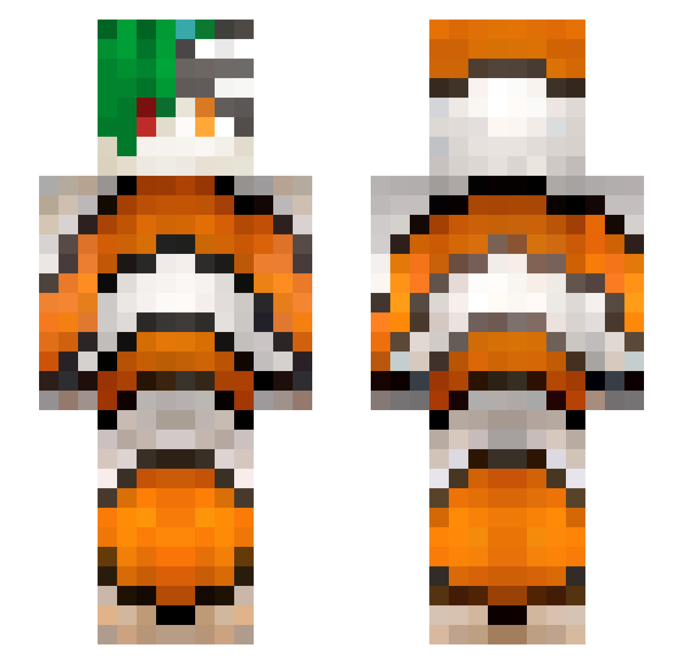 Verde Minecraft skin, front and back view