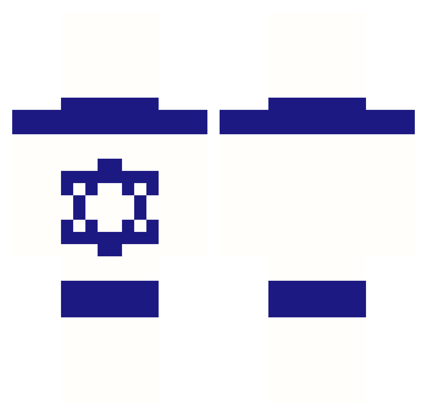 Jaxmogus Minecraft skin, front and back view