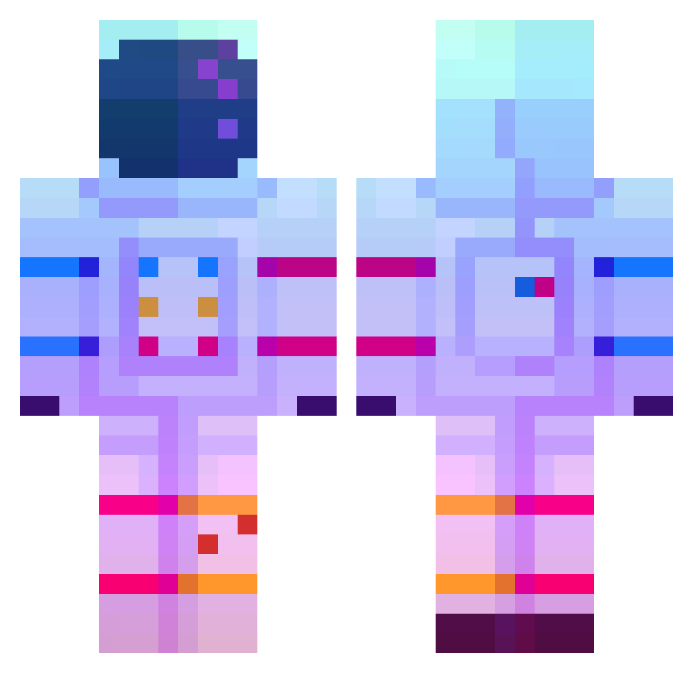 Ex_Lizard Minecraft skin, front and back view