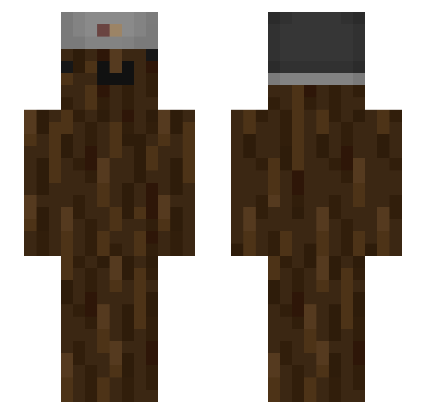 TopCroissant Minecraft skin, front and back view