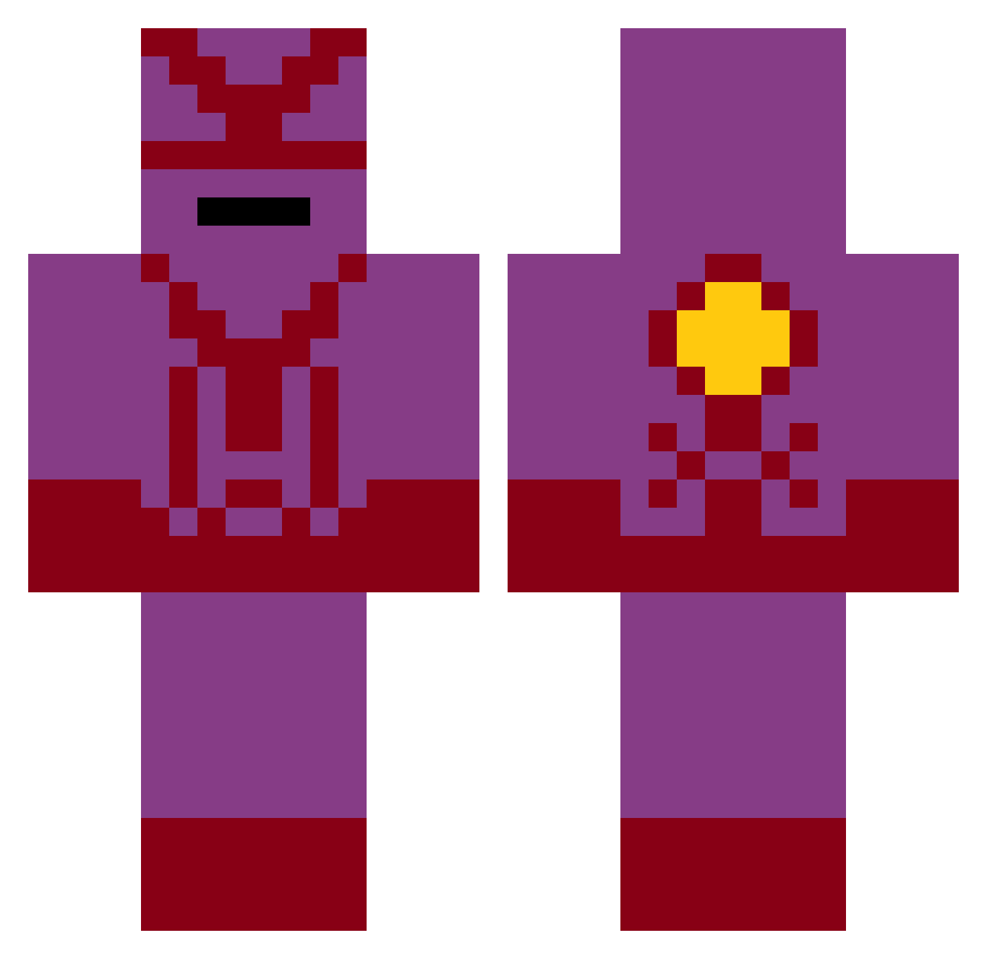 pedalsmoke Minecraft skin, front and back view