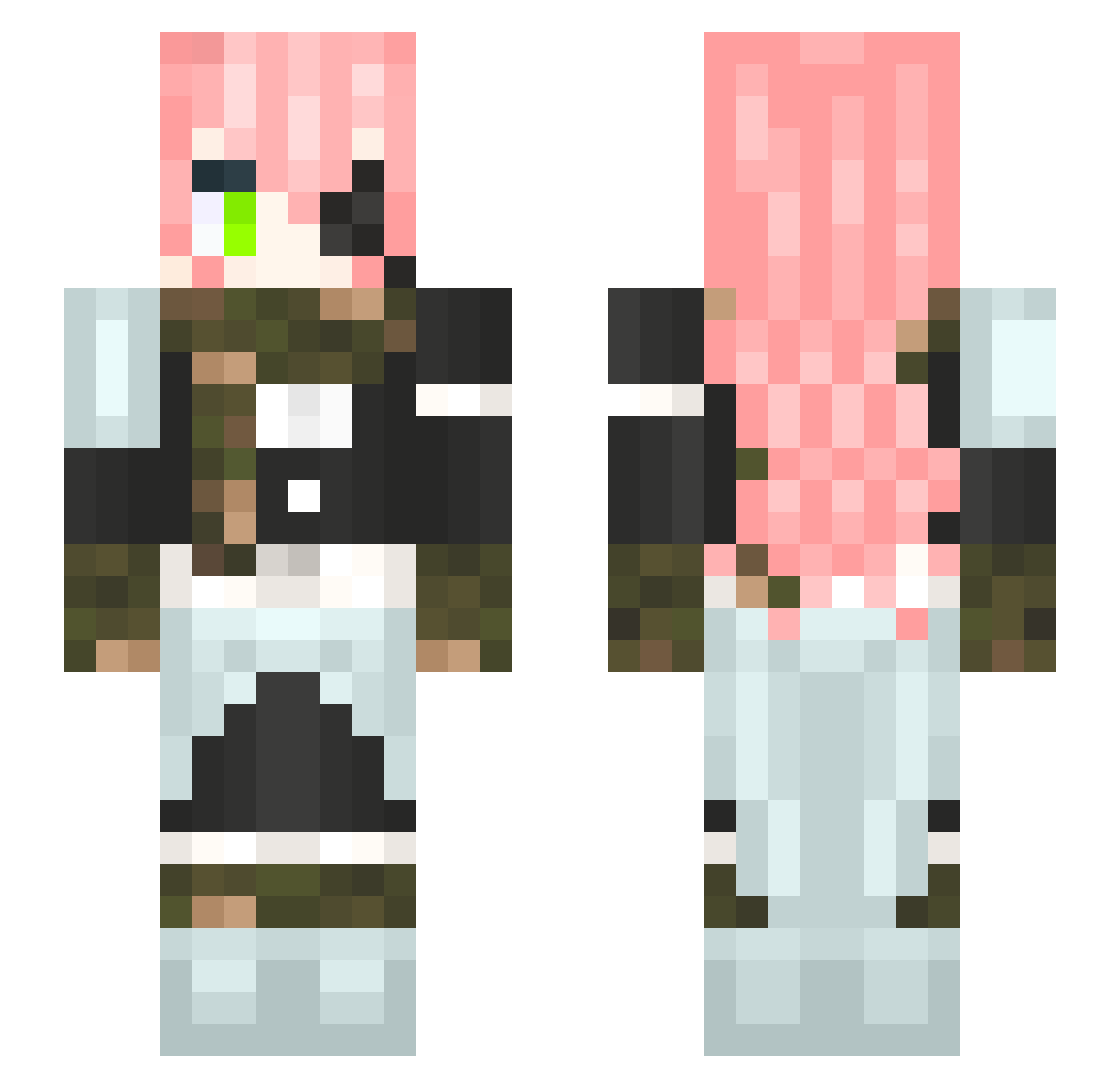 ButlerofLilith Minecraft skin, front and back view