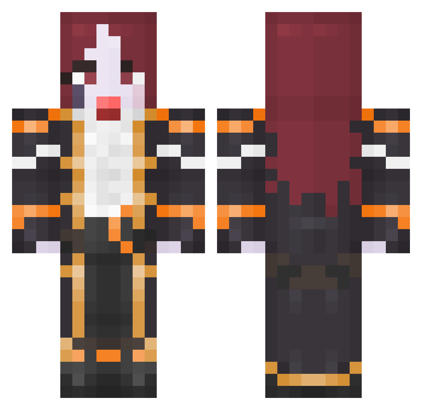 wooooo_ Minecraft skin, front and back view
