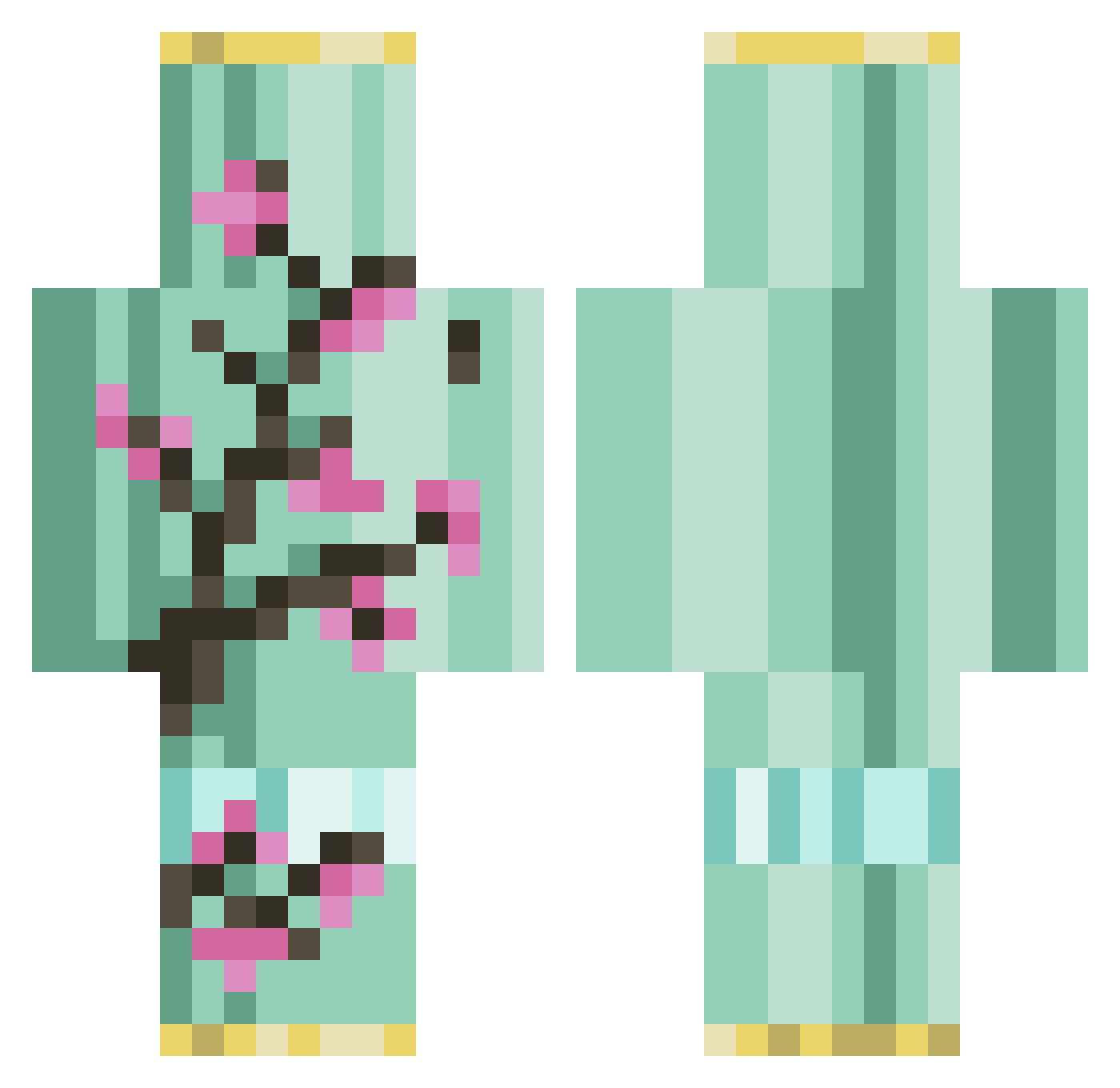 bootyos1234 Minecraft skin, front and back view