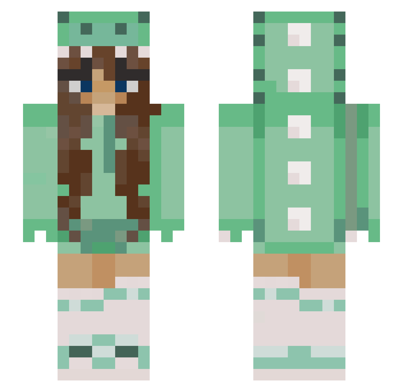 vVuxxon Minecraft skin, front and back view